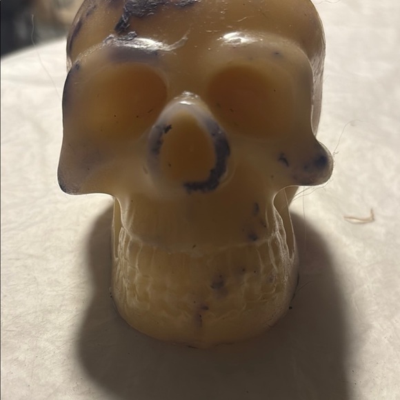 Cream and Purple Candle Holder with Distinctive Accents - Picture 3 of 16